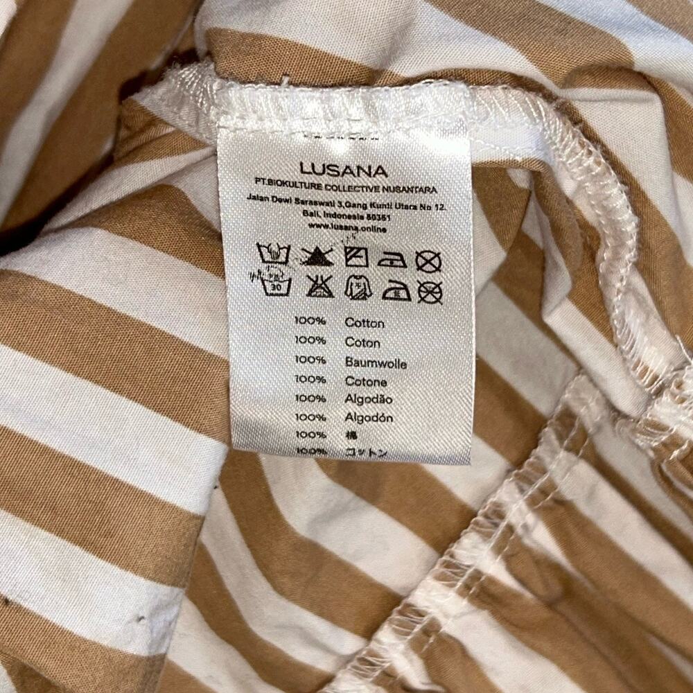 Lusana Arlen Poplin Midi Dress Striped Women’s 4 - Picture 9 of 9